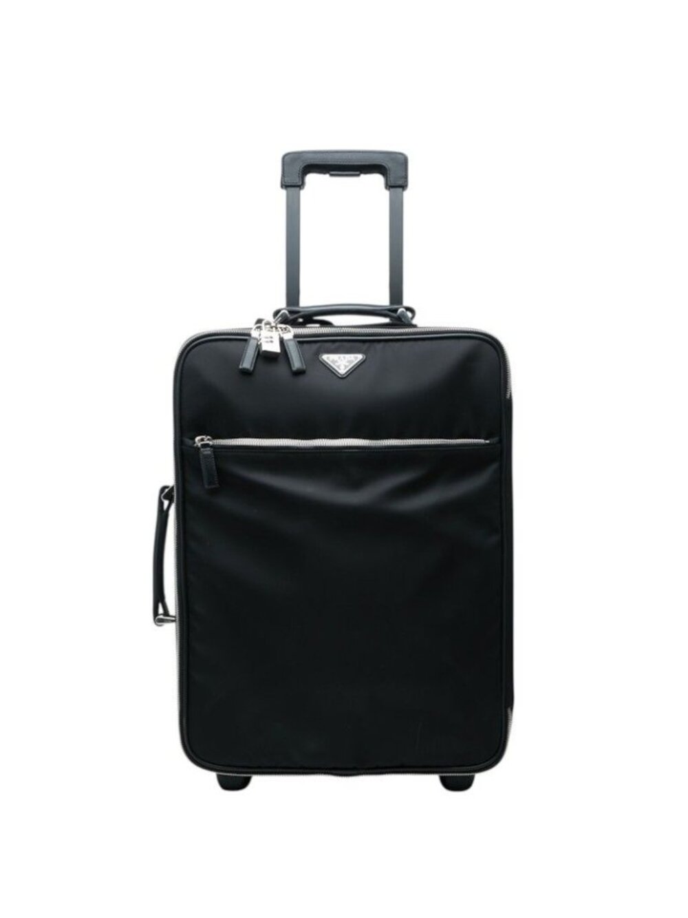 Prada Suitcase Travel Bag Black Nylon Leather